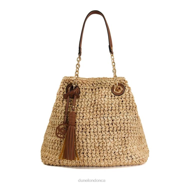 Dune London Destinations Women Medium Raffia Shoulder Bag Natural 2Z0DB140