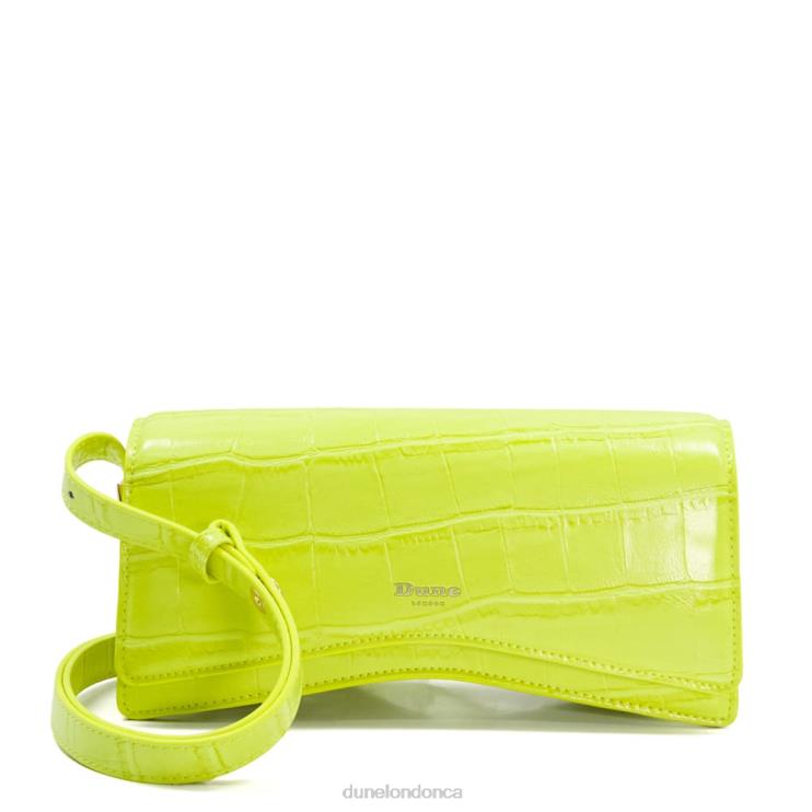 Dune London Dooley Women Curved-Base Shoulder Bag Lime 2Z0DB66