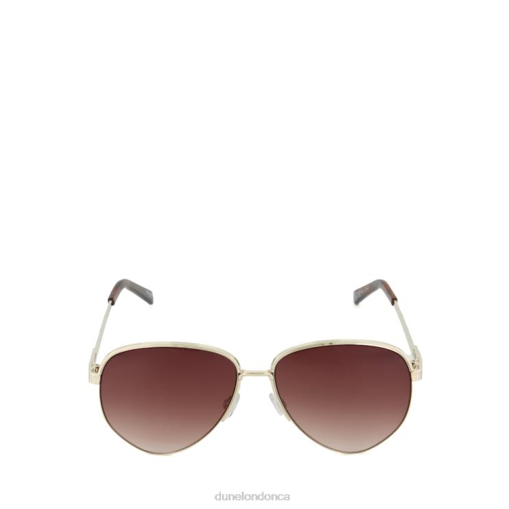 Dune London Gravitys Women Tortoiseshell-Trim Oval Sunglasses Gold 2Z0DB162