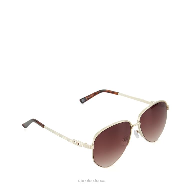 Dune London Gravitys Women Tortoiseshell-Trim Oval Sunglasses Gold 2Z0DB162
