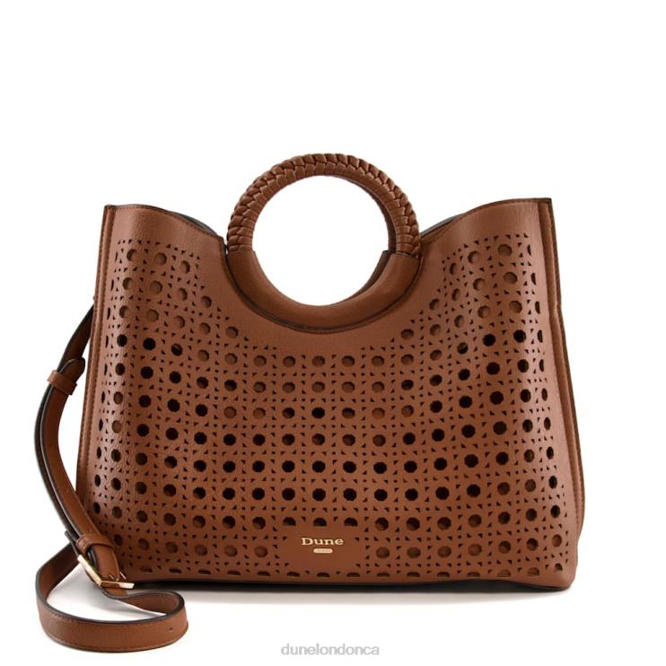 Dune London Dellila Women Laser-Cut Tote Bag Tan 2Z0DB252
