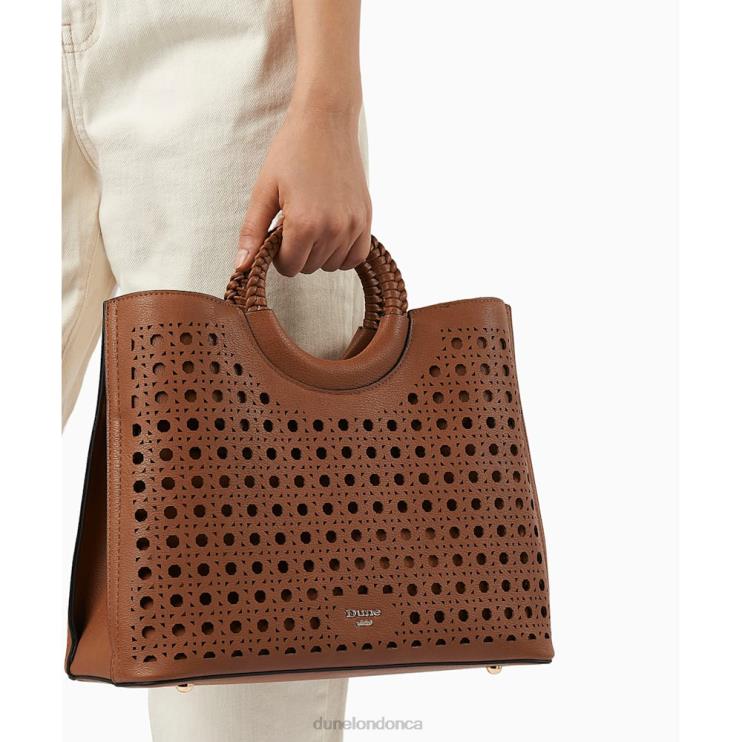 Dune London Dellila Women Laser-Cut Tote Bag Tan 2Z0DB252