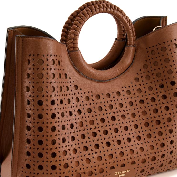 Dune London Dellila Women Laser-Cut Tote Bag Tan 2Z0DB252