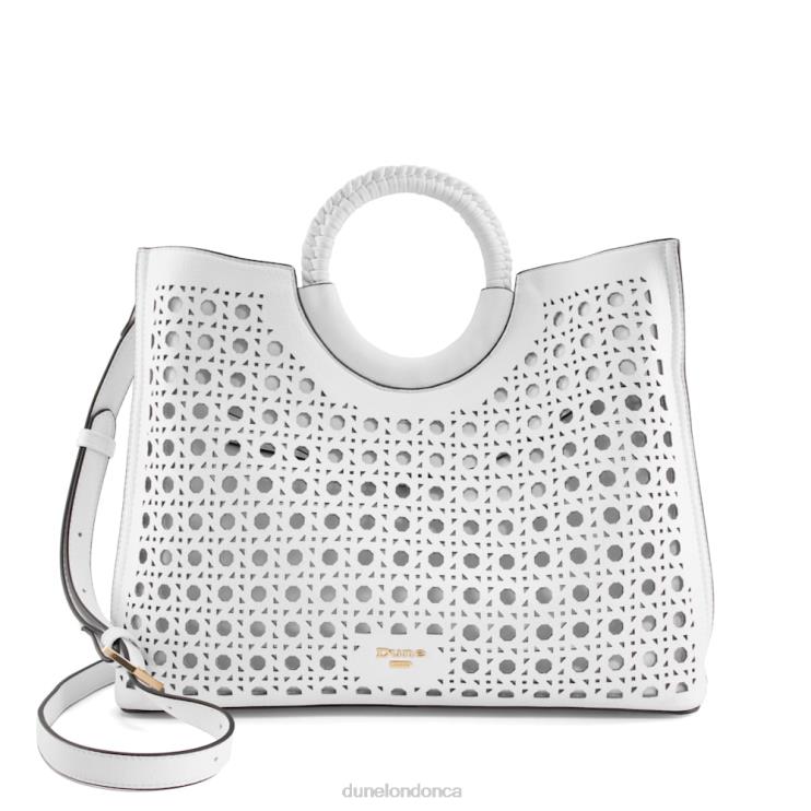 Dune London Dellila Women Laser-Cut Tote Bag White 2Z0DB251