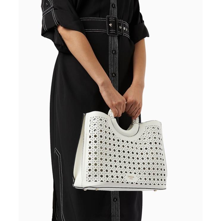 Dune London Dellila Women Laser-Cut Tote Bag White 2Z0DB251