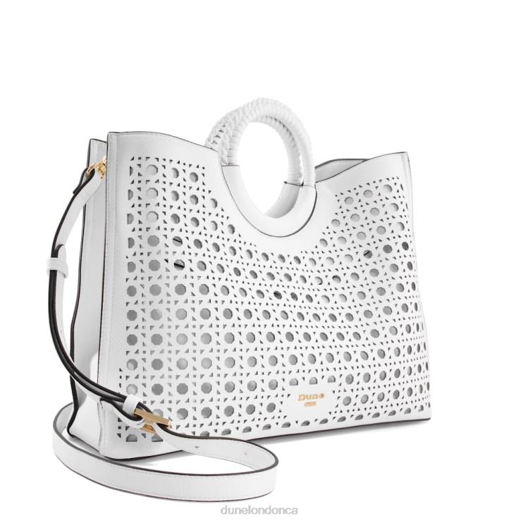 Dune London Dellila Women Laser-Cut Tote Bag White 2Z0DB251