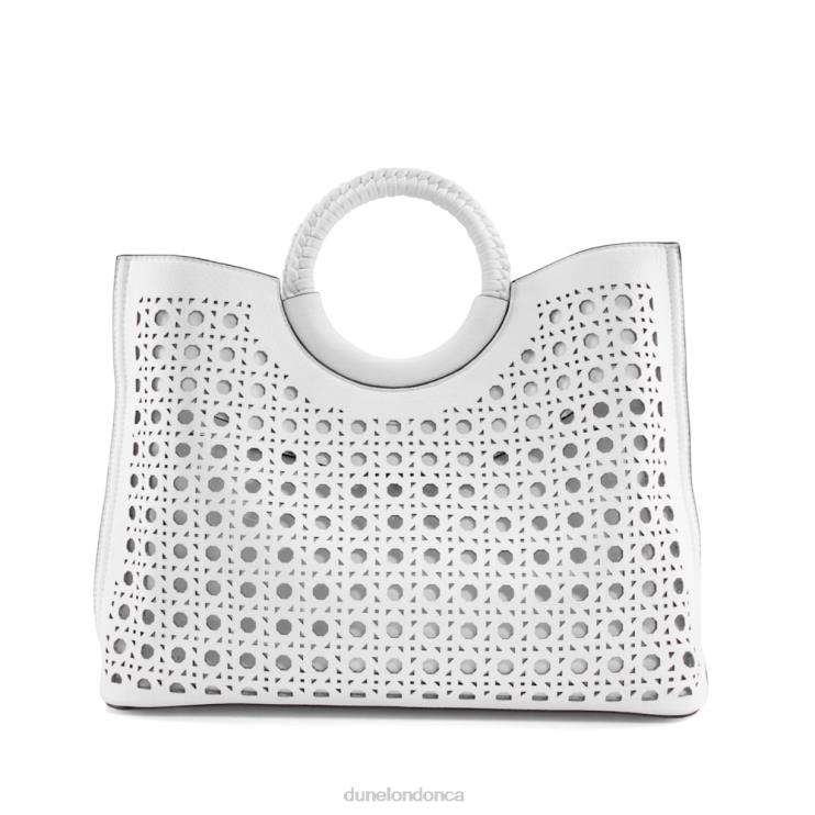 Dune London Dellila Women Laser-Cut Tote Bag White 2Z0DB251