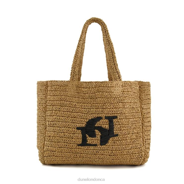 Dune London Driftings Women Large DD-Interlock Raffia Tote Bag Natural 2Z0DB84