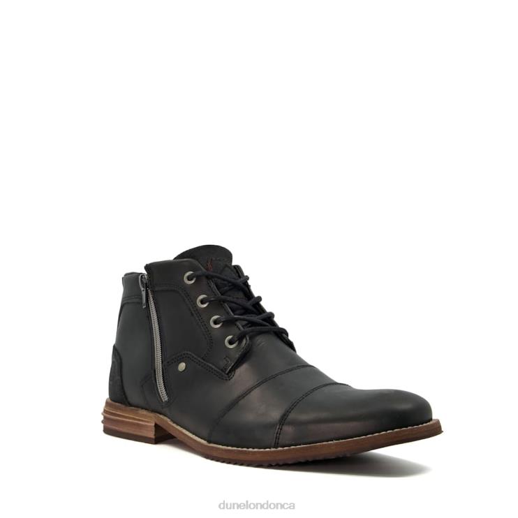 Dune London Captains Men Double Toe Cap Detail Leather Boots Black 2Z0DB851