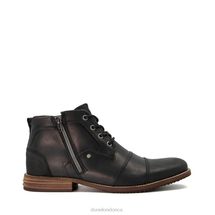 Dune London Captains Men Double Toe Cap Detail Leather Boots Black 2Z0DB851