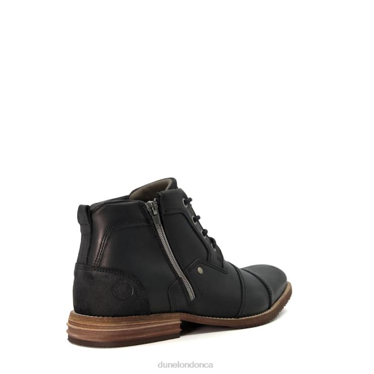 Dune London Captains Men Double Toe Cap Detail Leather Boots Black 2Z0DB851