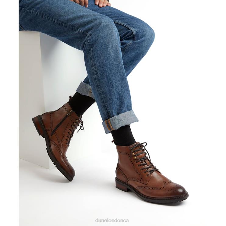 Dune London Colonels Men Lace-Up Brogue Boots Tan 2Z0DB809