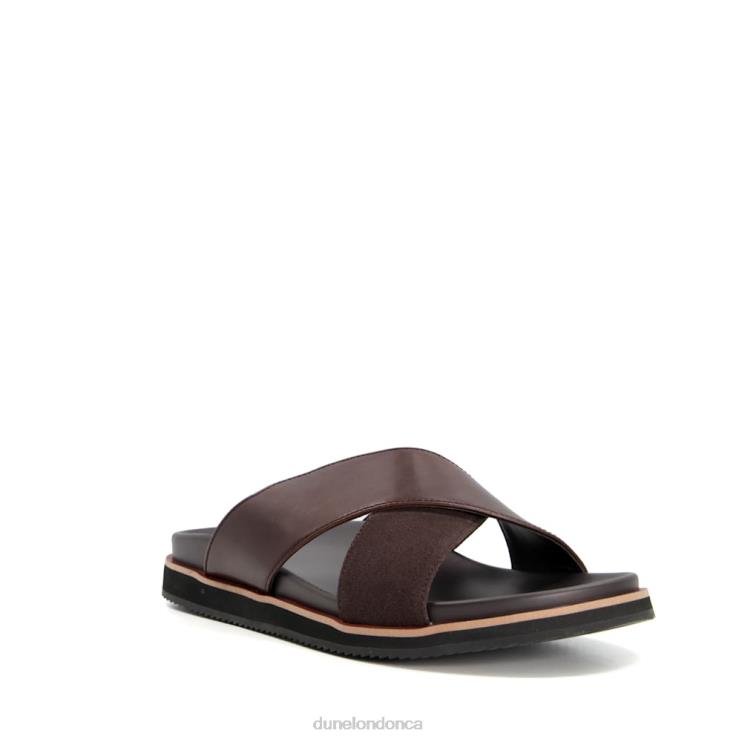 Dune London Itta Men Crossover-Strap Leather Sandals Brown 2Z0DB803