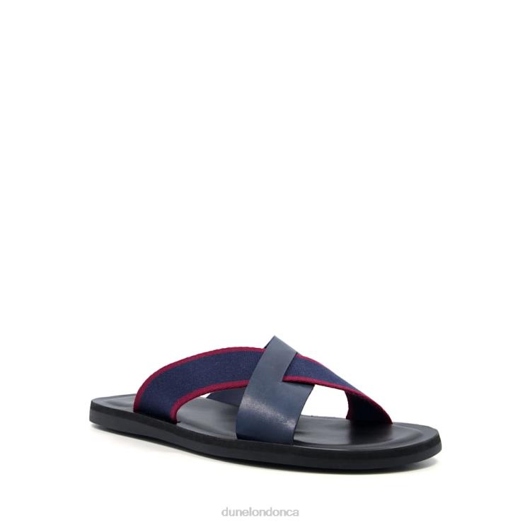 Dune London Ideal Men Cross-Strap Sliders Navy 2Z0DB790