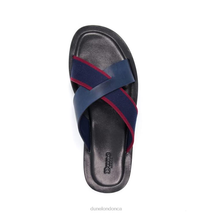 Dune London Ideal Men Cross-Strap Sliders Navy 2Z0DB790