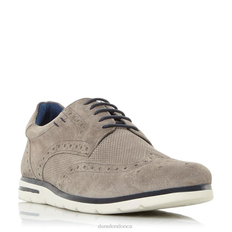 Dune London Barry Men Lace Up Brogue Wedge Grey 2Z0DB875