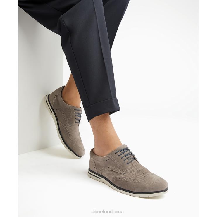 Dune London Barry Men Lace Up Brogue Wedge Grey 2Z0DB875