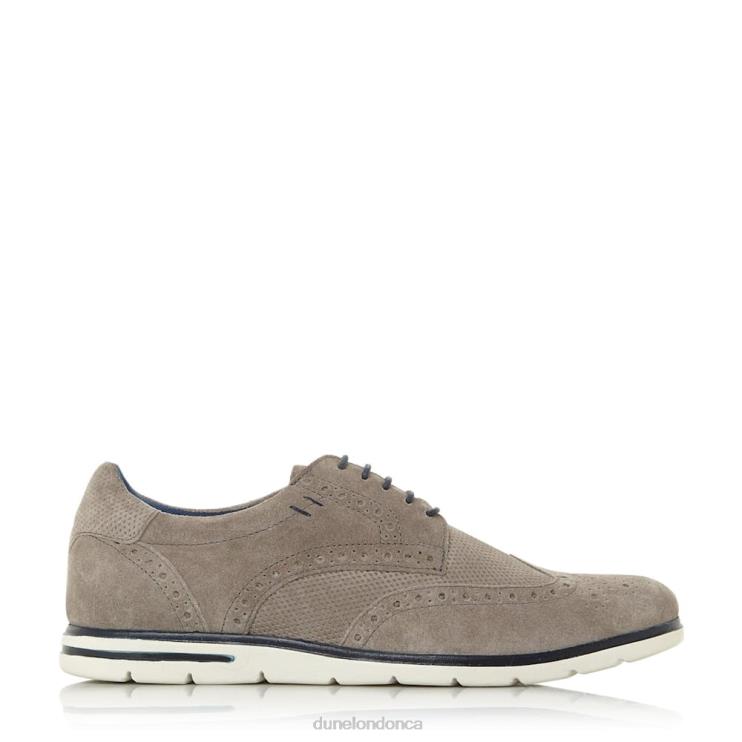 Dune London Barry Men Lace Up Brogue Wedge Grey 2Z0DB875