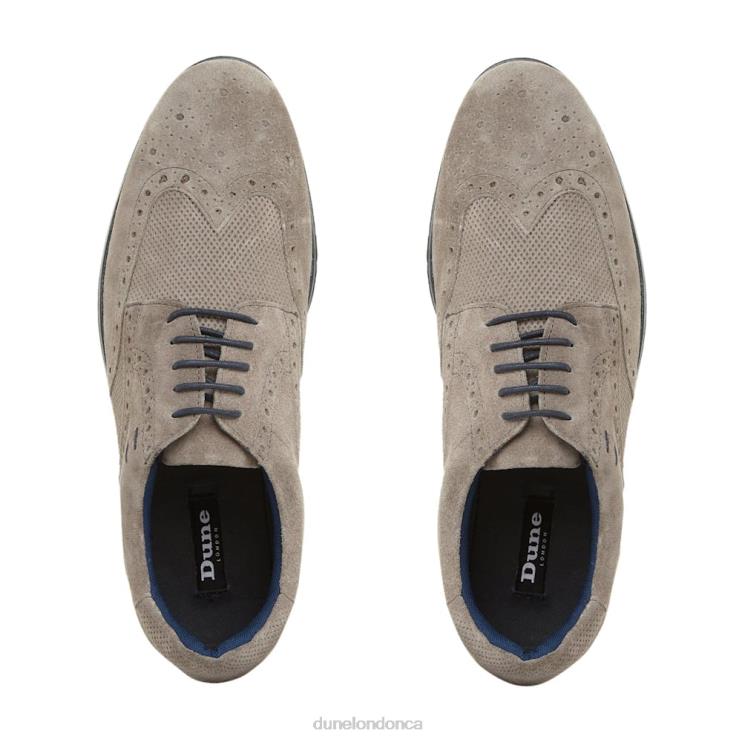 Dune London Barry Men Lace Up Brogue Wedge Grey 2Z0DB875