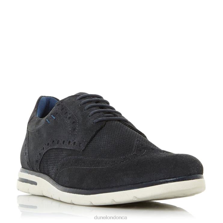 Dune London Barry Men Lace Up Brogue Wedge Navy 2Z0DB852