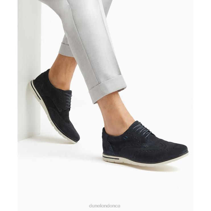 Dune London Barry Men Lace Up Brogue Wedge Navy 2Z0DB852