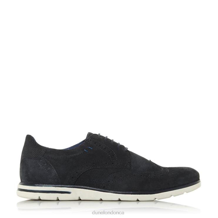 Dune London Barry Men Lace Up Brogue Wedge Navy 2Z0DB852