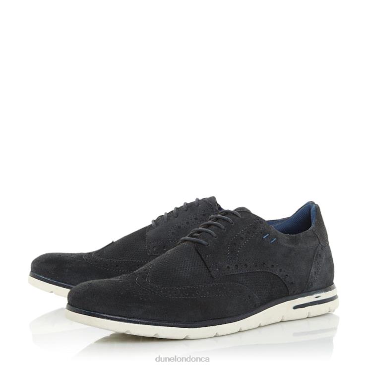 Dune London Barry Men Lace Up Brogue Wedge Navy 2Z0DB852