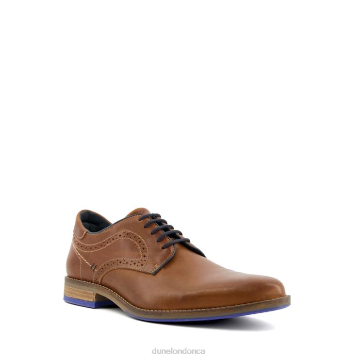 Dune London Bintom Men Stitch-Detail Derby Shoes Tan 2Z0DB682