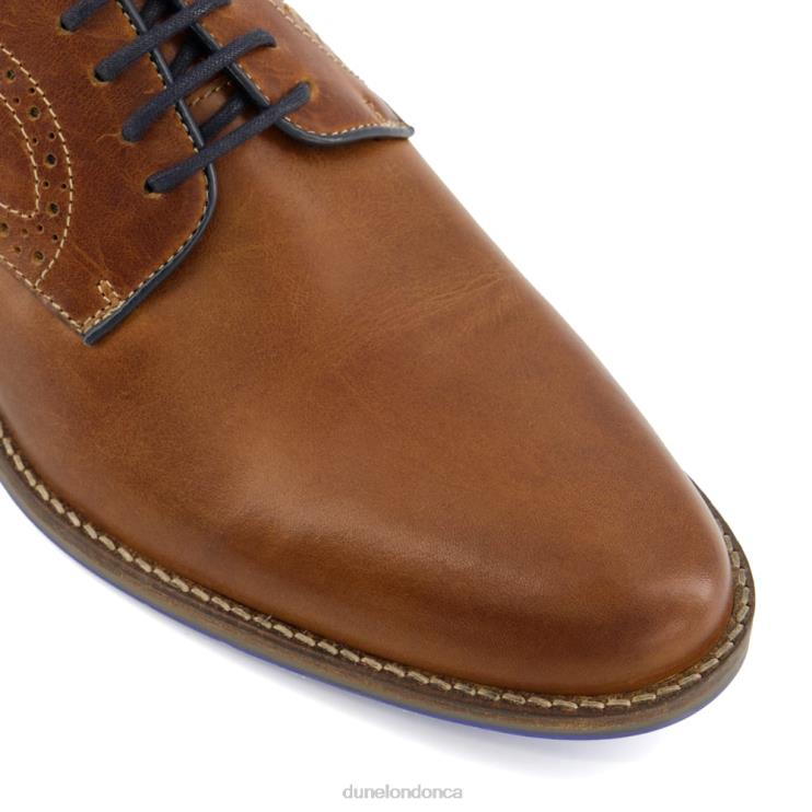 Dune London Bintom Men Stitch-Detail Derby Shoes Tan 2Z0DB682