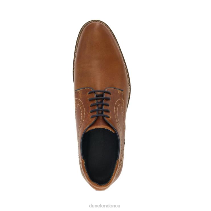 Dune London Bintom Men Stitch-Detail Derby Shoes Tan 2Z0DB682