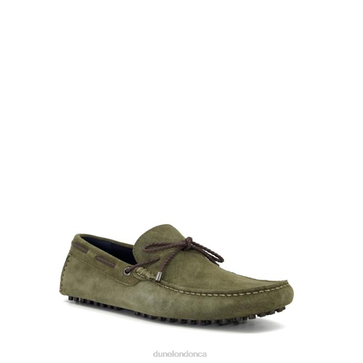 Dune London Bound Men Slip-On Leather Driver Shoes Khaki 2Z0DB779