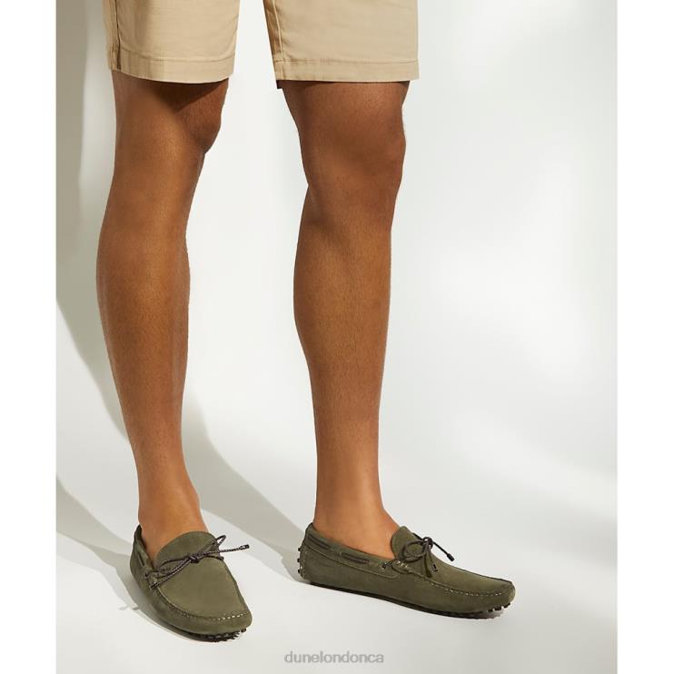 Dune London Bound Men Slip-On Leather Driver Shoes Khaki 2Z0DB779