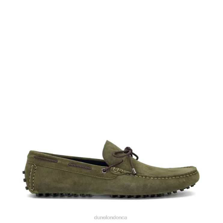 Dune London Bound Men Slip-On Leather Driver Shoes Khaki 2Z0DB779