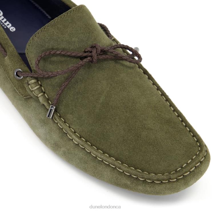 Dune London Bound Men Slip-On Leather Driver Shoes Khaki 2Z0DB779