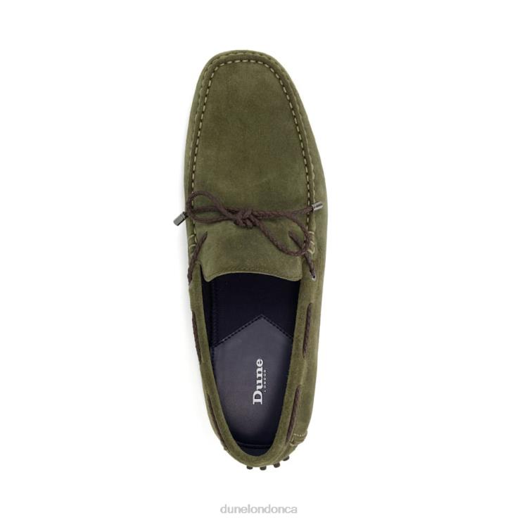 Dune London Bound Men Slip-On Leather Driver Shoes Khaki 2Z0DB779