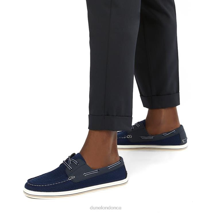 Dune London Burnner Men Knitted Boat Shoes Navy 2Z0DB745