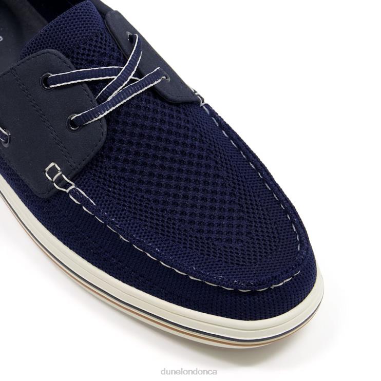 Dune London Burnner Men Knitted Boat Shoes Navy 2Z0DB745