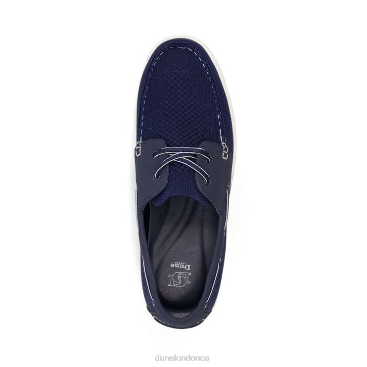 Dune London Burnner Men Knitted Boat Shoes Navy 2Z0DB745