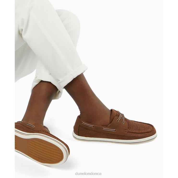 Dune London Burnner Men Knitted Boat Shoes Tan 2Z0DB744