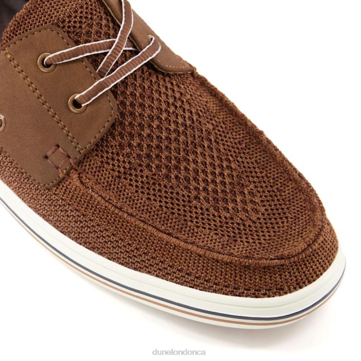 Dune London Burnner Men Knitted Boat Shoes Tan 2Z0DB744