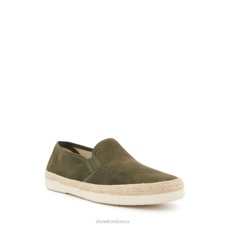 Dune London Fall Men Woven-Detail Suede Casual Shoes Khaki 2Z0DB802