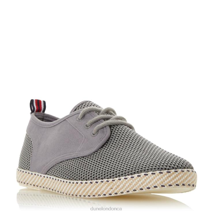 Dune London Flash Men Mesh Lace-Up Espadrilles Grey 2Z0DB865