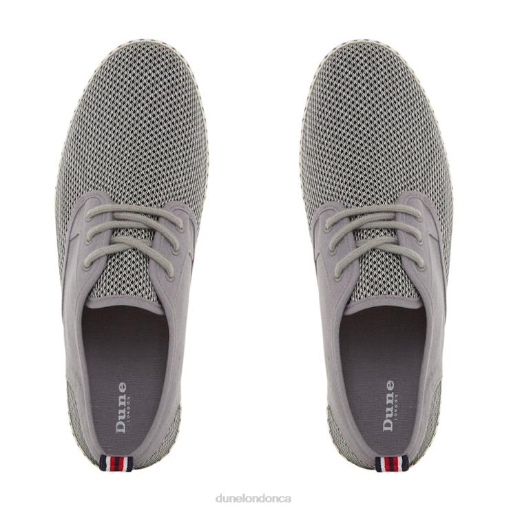 Dune London Flash Men Mesh Lace-Up Espadrilles Grey 2Z0DB865