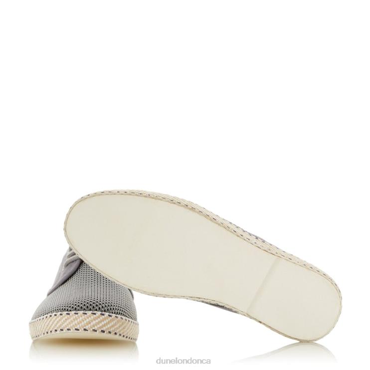 Dune London Flash Men Mesh Lace-Up Espadrilles Grey 2Z0DB865