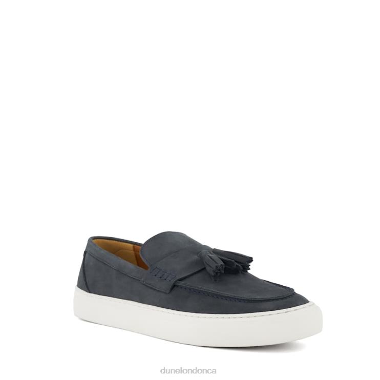 Dune London Beddow Men Tassel-Trim Casual Nubuck Loafers Navy 2Z0DB698