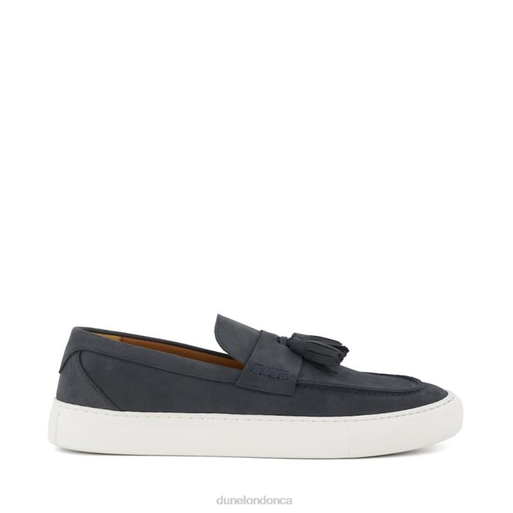 Dune London Beddow Men Tassel-Trim Casual Nubuck Loafers Navy 2Z0DB698
