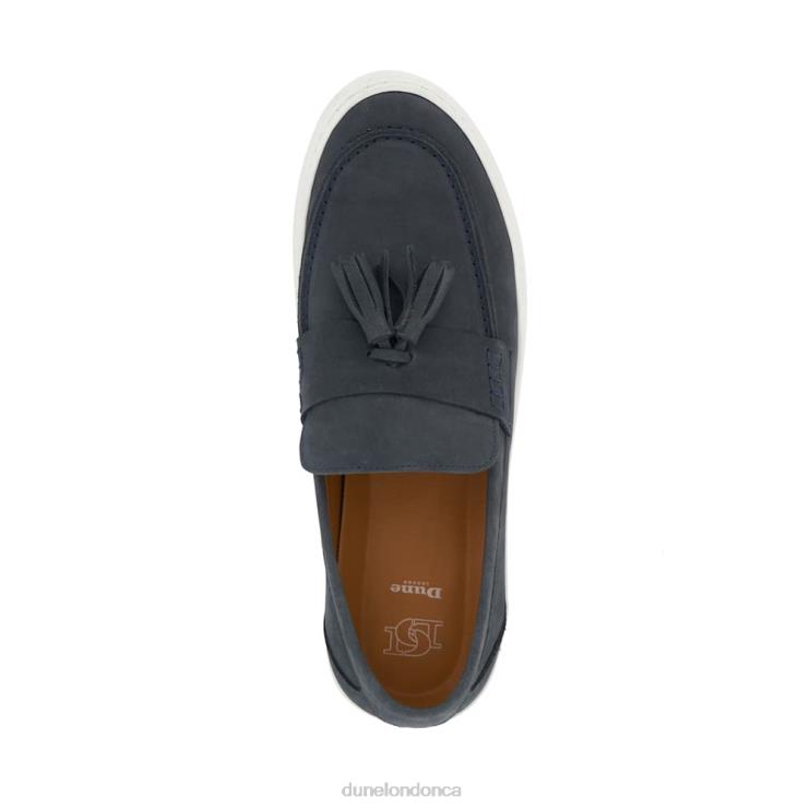 Dune London Beddow Men Tassel-Trim Casual Nubuck Loafers Navy 2Z0DB698