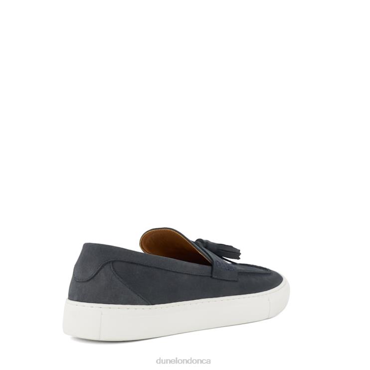 Dune London Beddow Men Tassel-Trim Casual Nubuck Loafers Navy 2Z0DB698