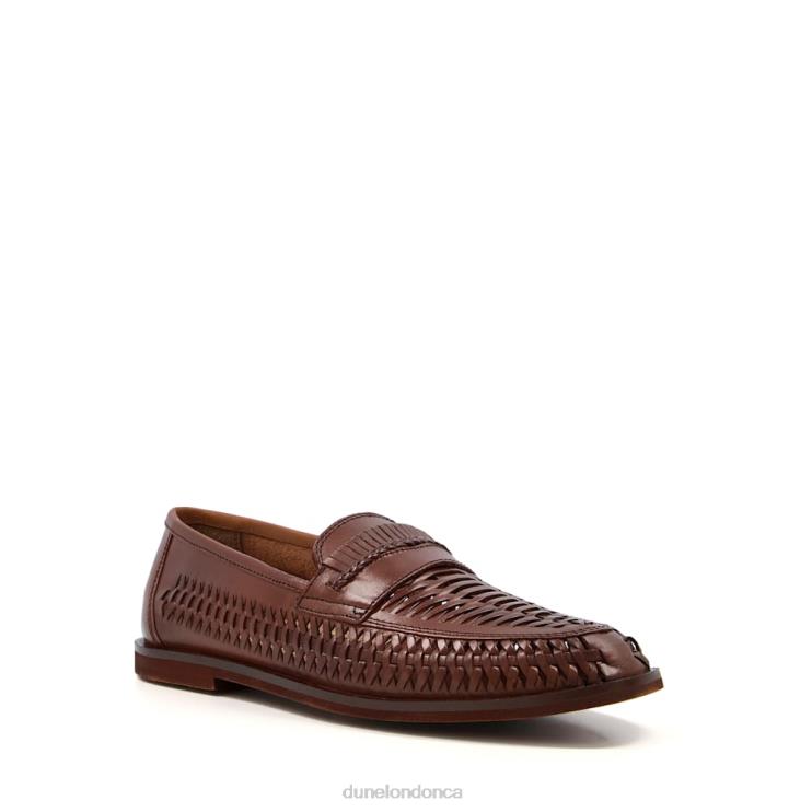 Dune London Brighton Roc Men Wide Fit Woven Leather Loafers Tan 2Z0DB886