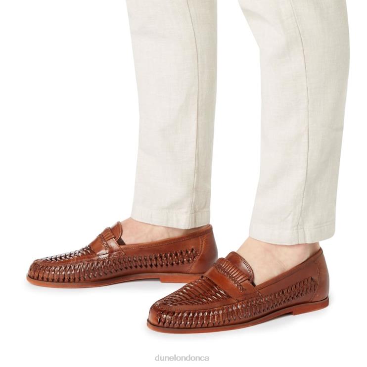 Dune London Brighton Roc Men Wide Fit Woven Leather Loafers Tan 2Z0DB886